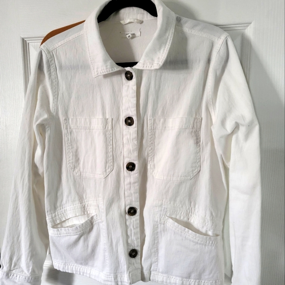 White button up Utility style jacket